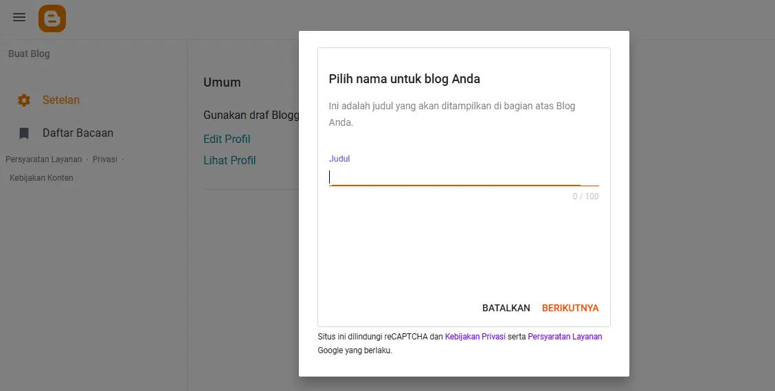 Dashboard Blogger