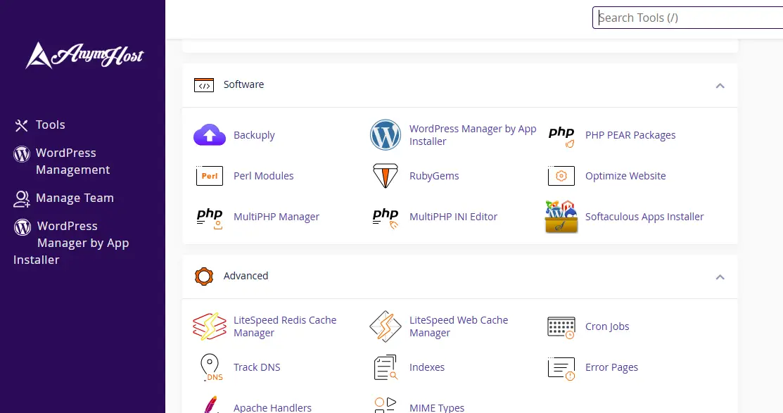 Tampilan cPanel dengan Softaculous Apps Installer